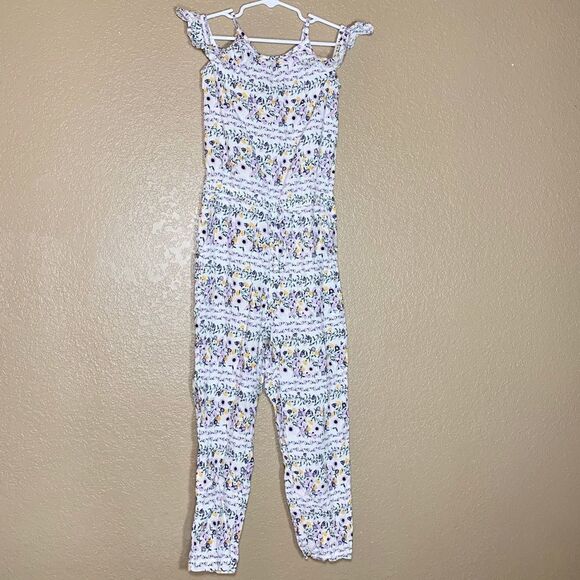 Old Navy girls white floral jumpsuit - Picture 1 of 10